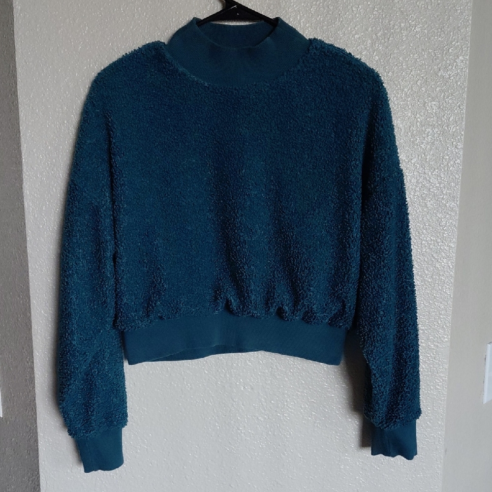 Fabletics Green Mockneck Sweatshirt Size XS
